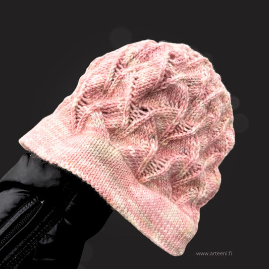 Kaunis pintaneulepipo Saimas Handwoven luomumerinovillalle, sävy Ruusukas