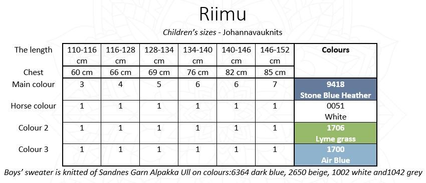 Riimu lasten koot by Johanna Vaurio-Teräväinen (FI EN) - Ohjeet Johannavauknits