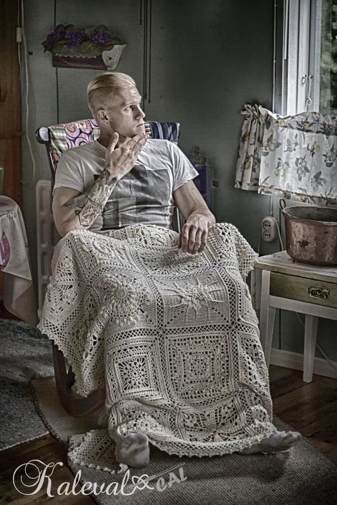 Kalevala CAL - Roope and blanket in a rocking chair
